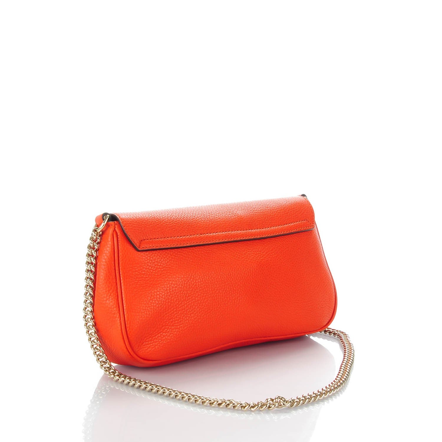 Gucci Pebbled Calfskin Medium Soho Flap Crossbody Sun Orange 3 of 7