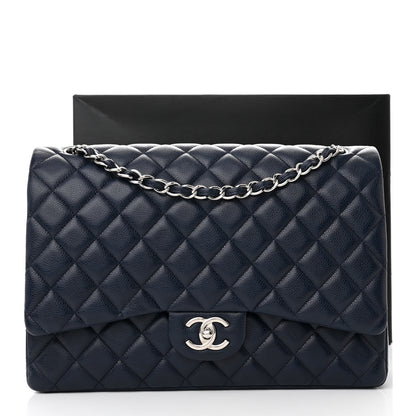 Chanel Caviar Quilted Maxi Double Flap Blue 13 of 13
