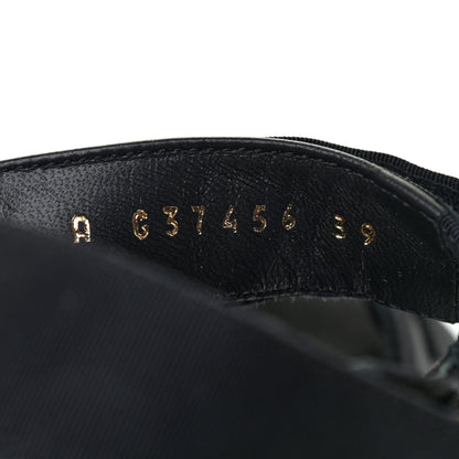Chanel Grosgrain Crystal Logo Platform Sandals 39 Black 8 of 8