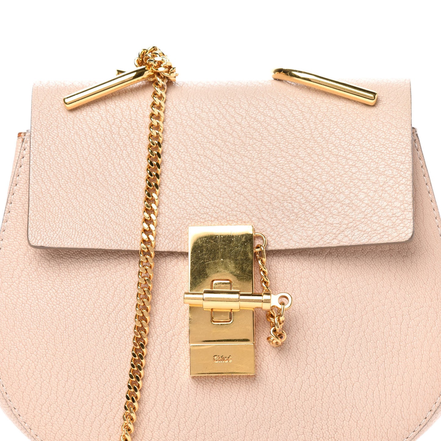 Grained Lambskin Drew Shoulder Bag Abstract White