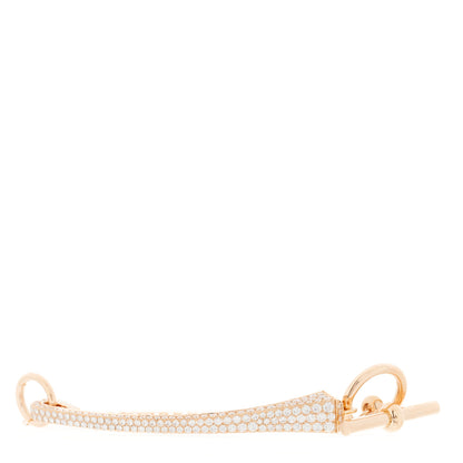Hermes 18K Rose Gold Diamond Clou de Forge Bracelet XS 1 of 6