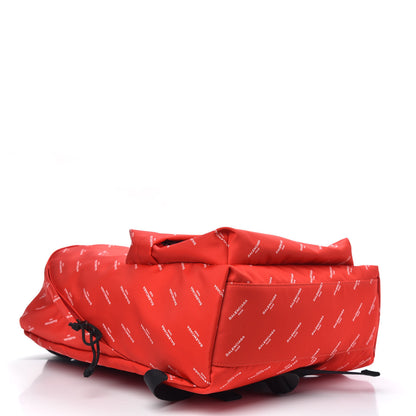 Balenciaga Twill Nylon Allover Logo Print Explorer Backpack Rouge Vermillion White 4 of 9