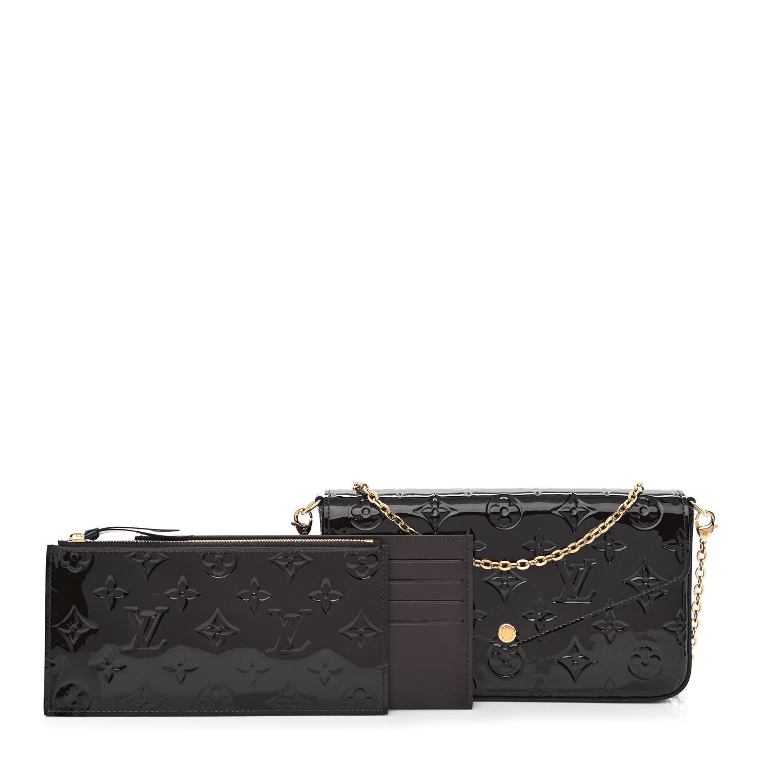 Louis Vuitton Vernis Pochette Felicie Chain Wallet Amarante 1 of 14
