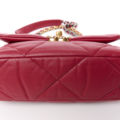 Chanel Goatskin Quilted Medium Chanel 19 Flap Red 11 of 13