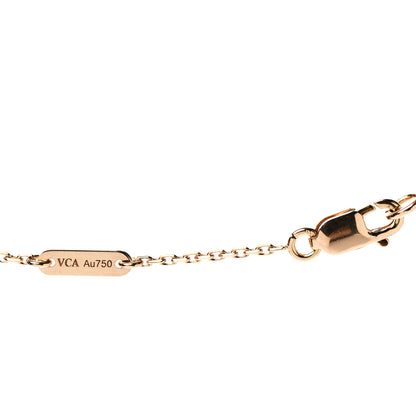 Van Cleef & Arpels 18K Rose Gold Carnelian Sweet Alhambra Pendant Necklace 5 of 5