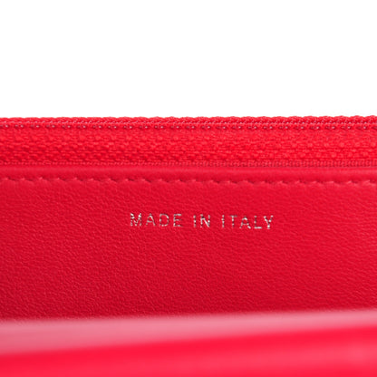 Chanel Lambskin Quilted Diamond CC Wallet On Chain WOC Red 7 of 8