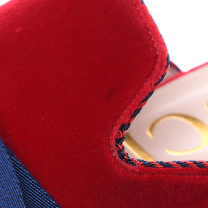 Gucci Velvet Sylvie Bow Slippers 37 Hibiscus Red 8 of 11