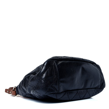 Chanel Glazed Calfskin On The Road Hobo Black 3 of 4