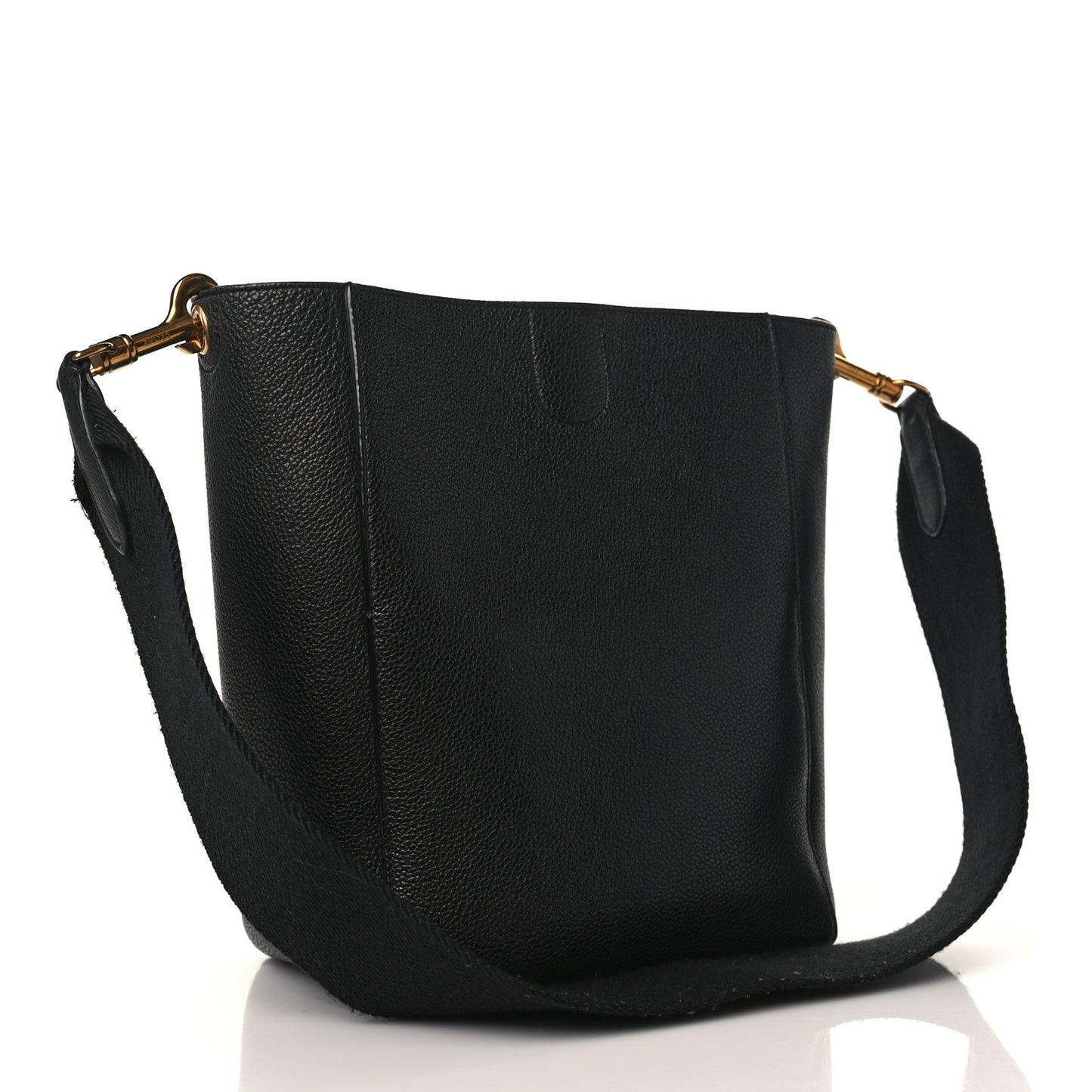Soft Grained Calfskin Small Sangle Bucket Bag Black