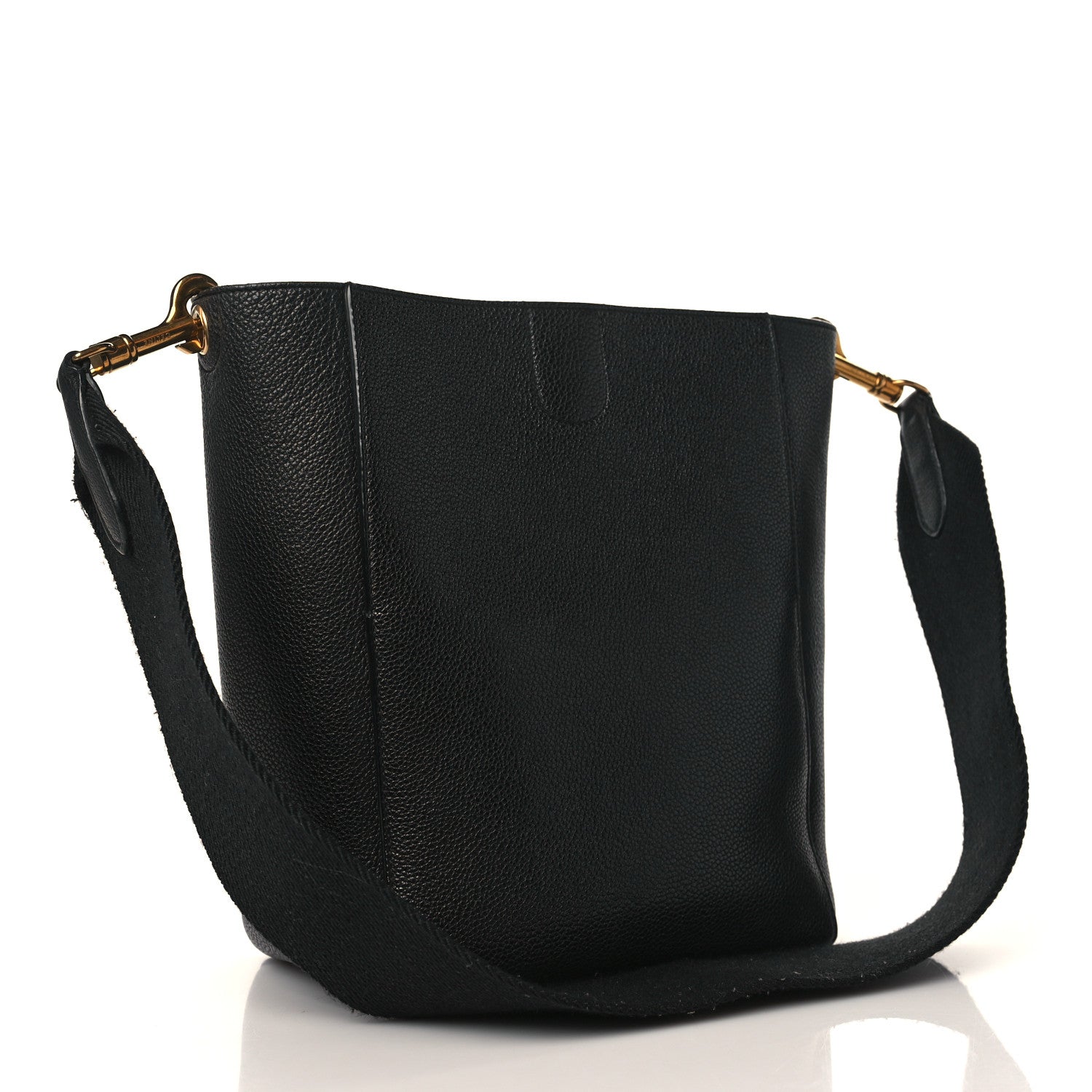 Celine Soft Grained Calfskin Small Sangle Bucket Bag Black 3 of 8