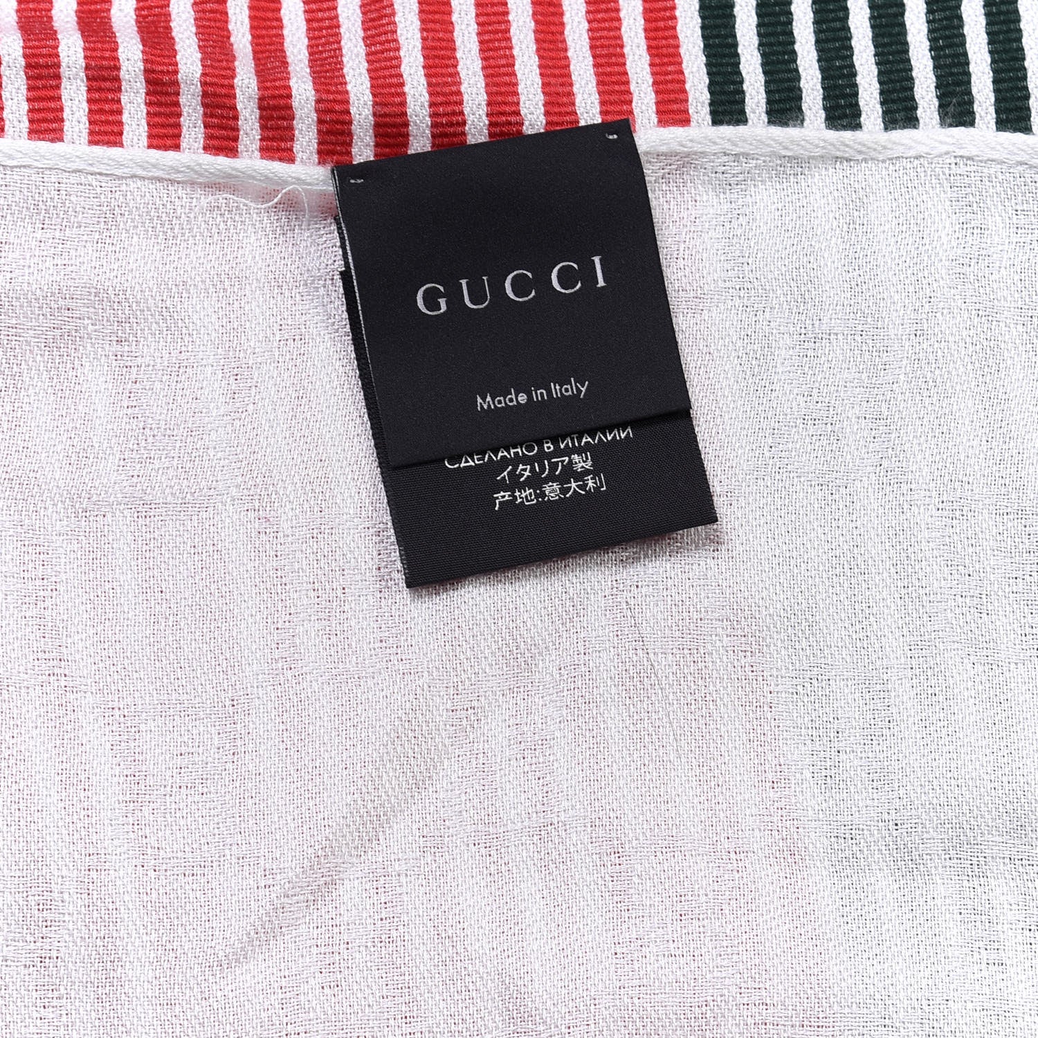 Gucci Wool Silk Monogram Web Scarf White 3 of 4