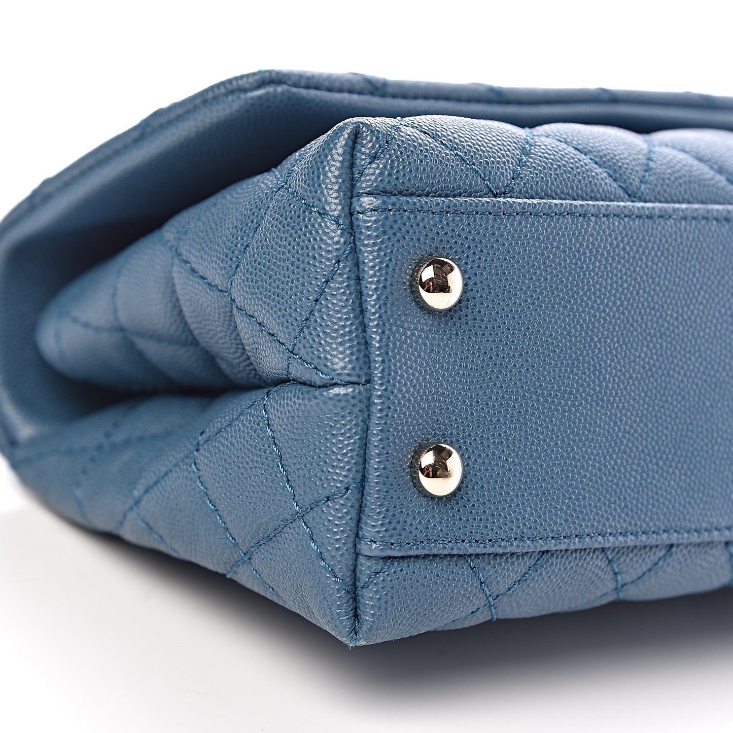 Caviar Quilted Mini Coco Handle Flap Blue