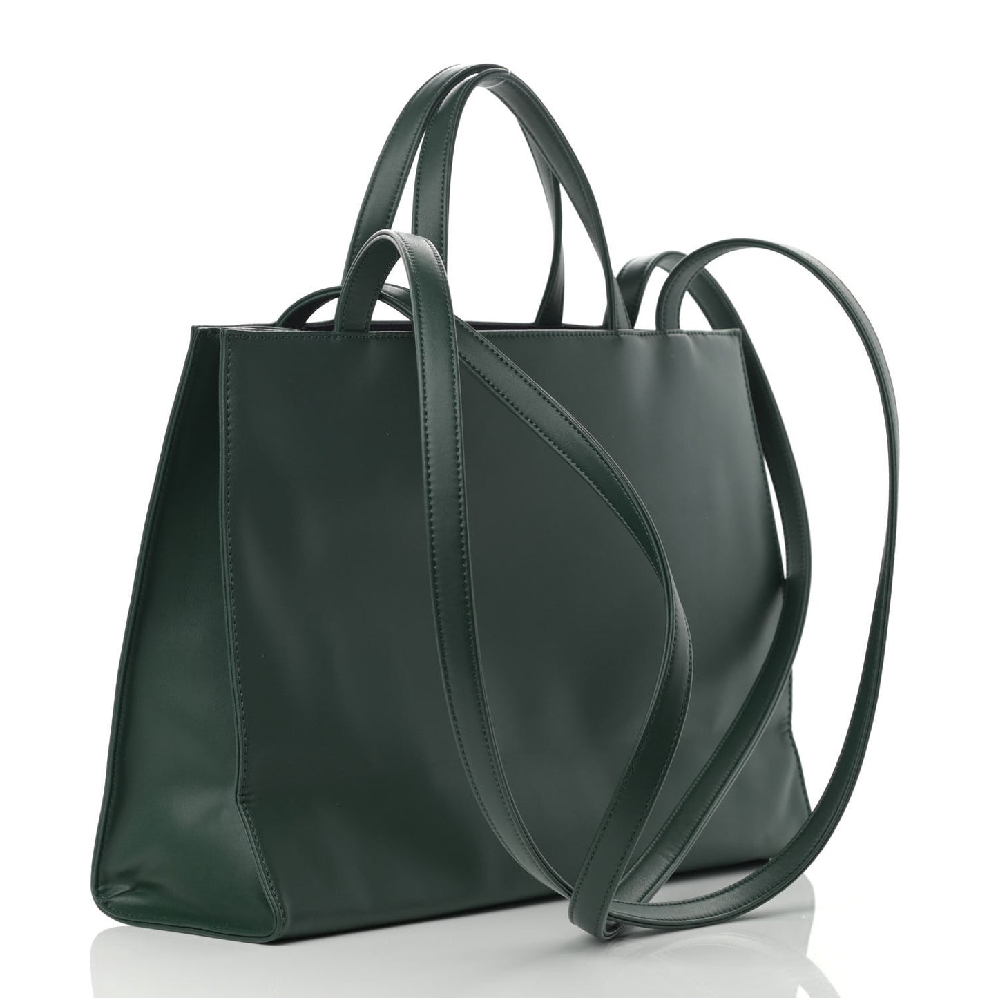 Vegan Leather Medium Shopping Bag Dark Olive