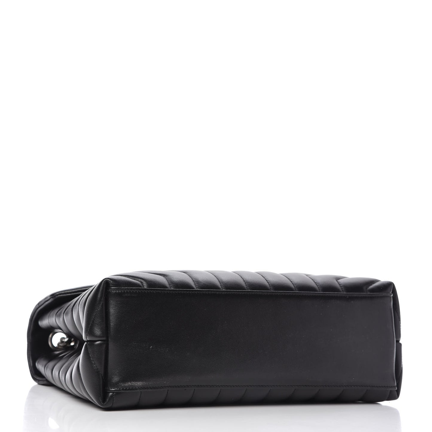 Calfskin Y Quilted Monogram Medium Loulou Chain Satchel Black