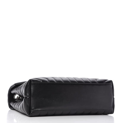 Saint Laurent Calfskin Y Quilted Monogram Medium Loulou Chain Satchel Black 4 of 10