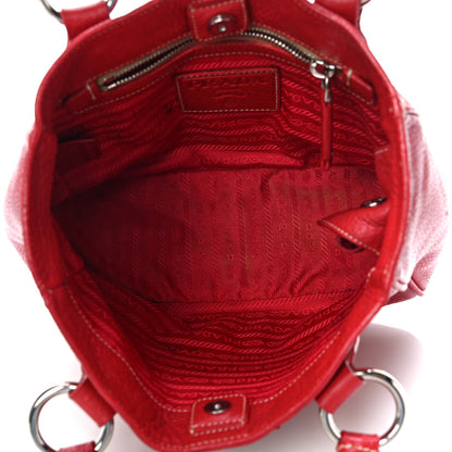 Prada Vitello Daino Rope Mini Tote Rosso 4 of 11