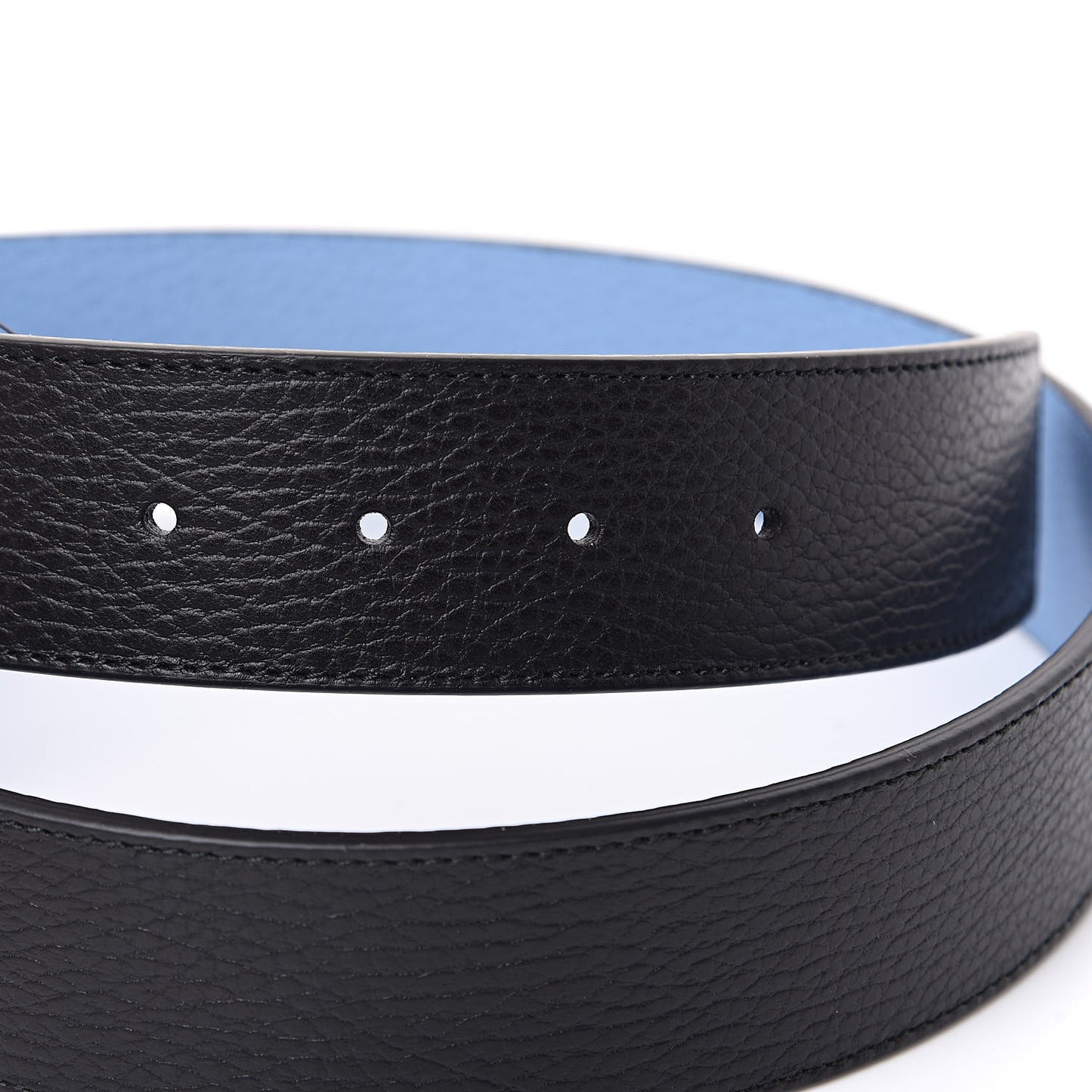 Dollar Calfskin 1973 Reversible Belt 80 32 Black Mineral Blue