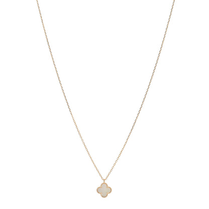Van Cleef & Arpels 18K Yellow Gold Mother of Pearl Sweet Alhambra Pendant Necklace 1 of 5