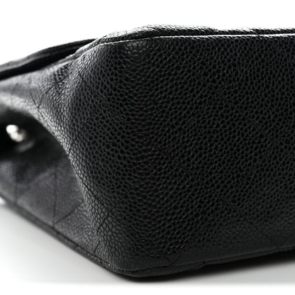 Chanel Caviar Quilted Jumbo Single Flap Black Black 25 of 31