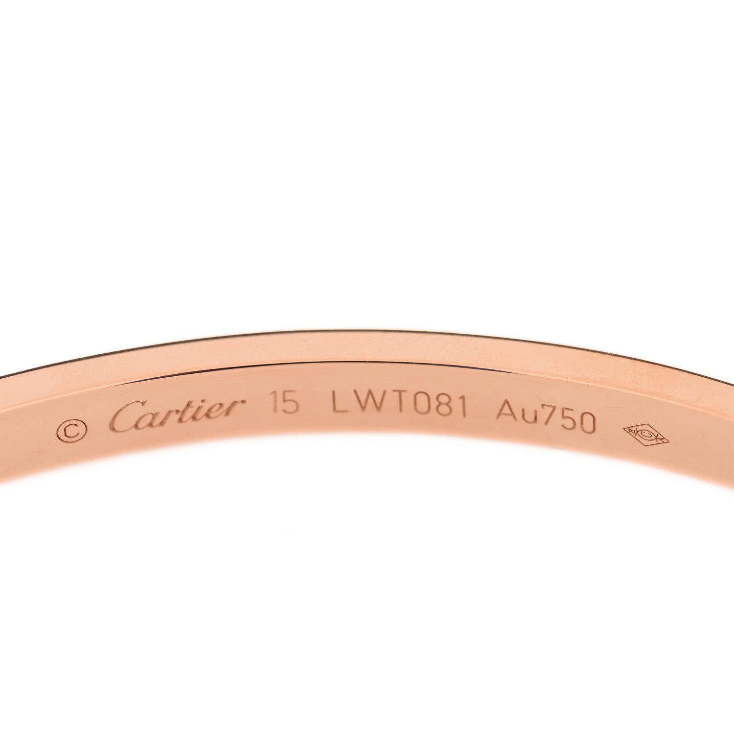 Cartier 18K Pink Gold 6 Diamond Small LOVE Bracelet 15 3 of 3