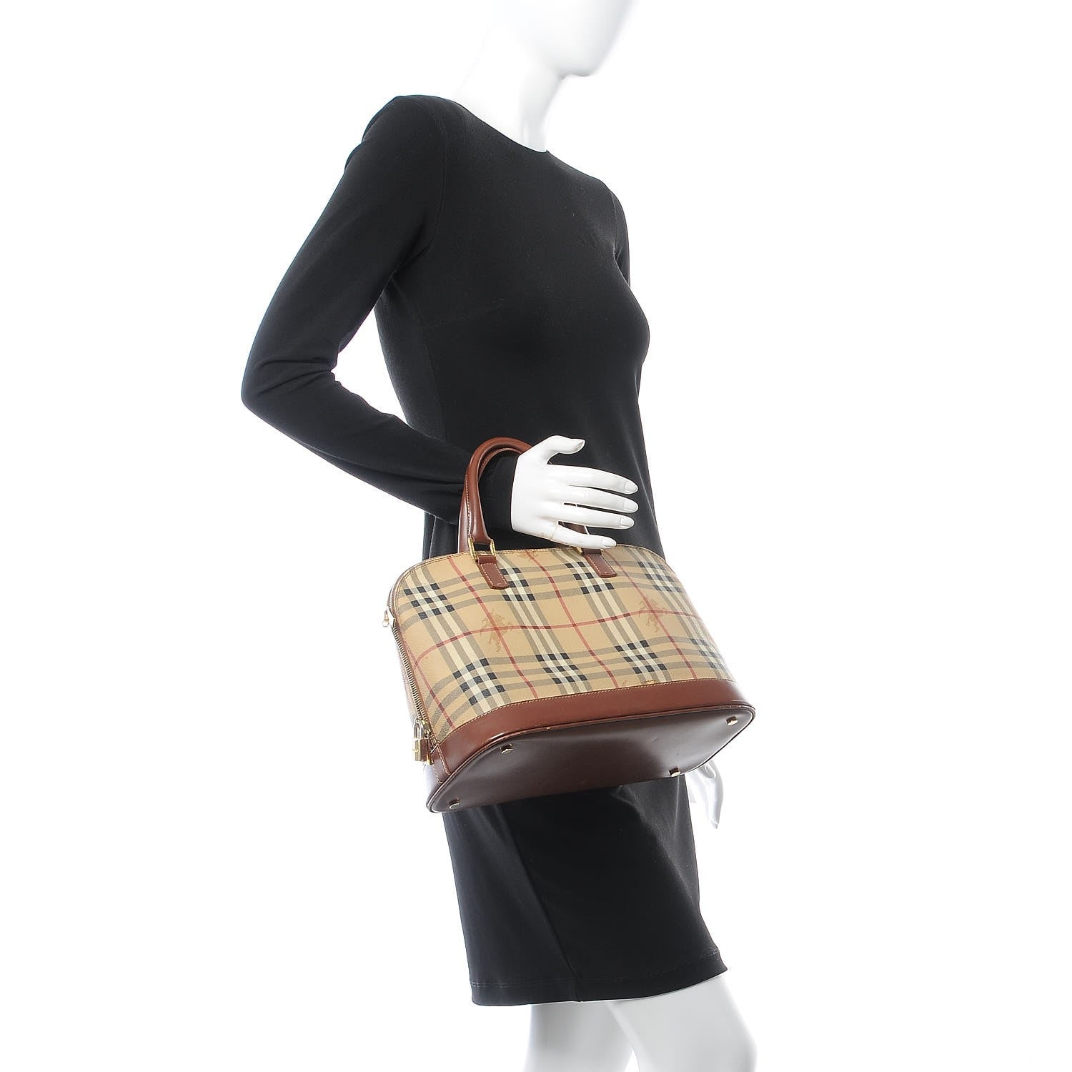 Burberry Haymarket Check Picadilly Bowler Brown 2 of 12