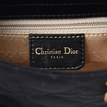 Christian Dior Satin Swarovski Crystal Cannage Mini Lady Dior Black 6 of 12