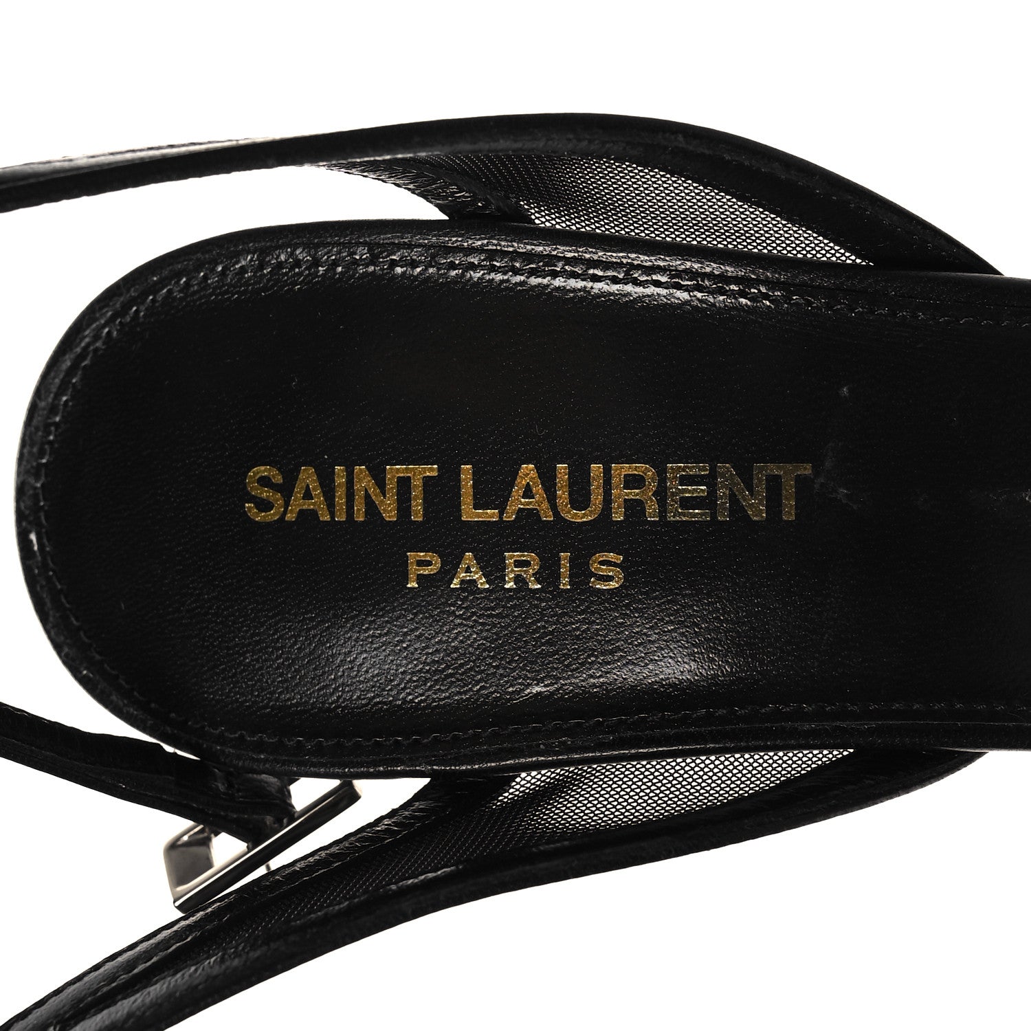 Saint Laurent Tulle Missy 110 Ankle Strap Sandals 39 Black 7 of 7