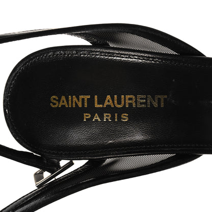 Saint Laurent Tulle Missy 110 Ankle Strap Sandals 39 Black 7 of 7