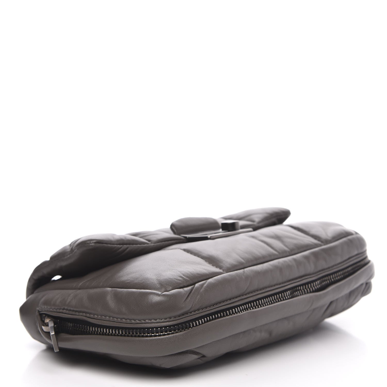 Prada Nappa Bomber Sound Chain Flap Shoulder Bag Ardesia 4 of 9