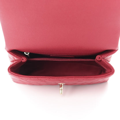 Chanel Caviar Quilted Mini Coco Handle Flap Dark Pink 5 of 10
