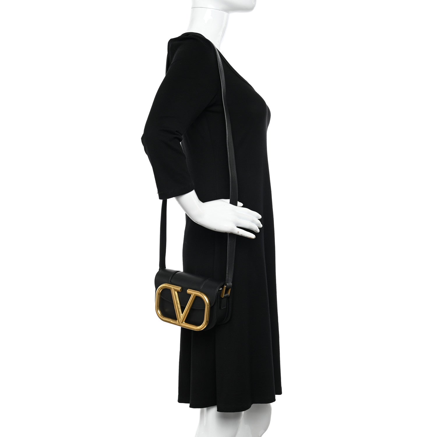 Valentino Garavani Calfskin Small Supervee Crossbody Bag Black 2 of 10