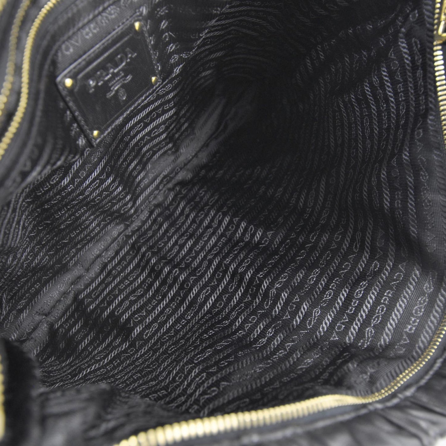 Nappa Dressy Gaufre Ruched Clutch Nero