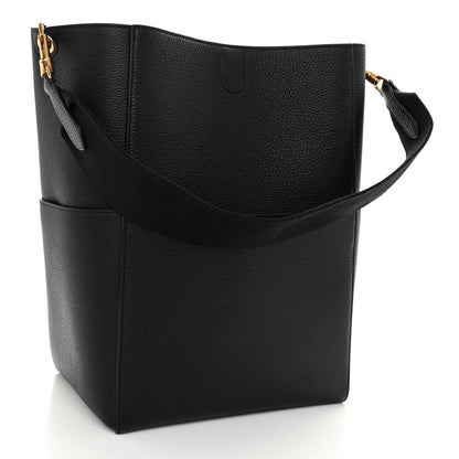 Celine Soft Grained Calfskin Sangle Bucket Bag Black 3 of 10