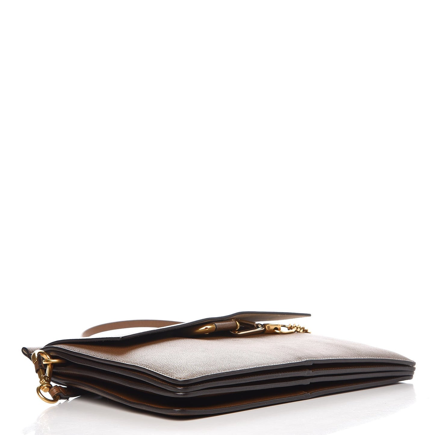 Goatskin Medium Faye Shoulder Bag Woody Khaki