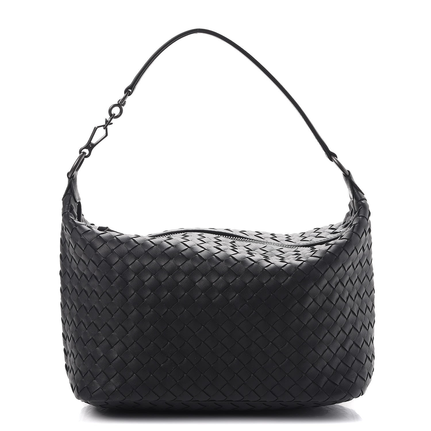Bottega Veneta Nappa Intrecciato Small Shoulder Bag Nero Black 1 of 8