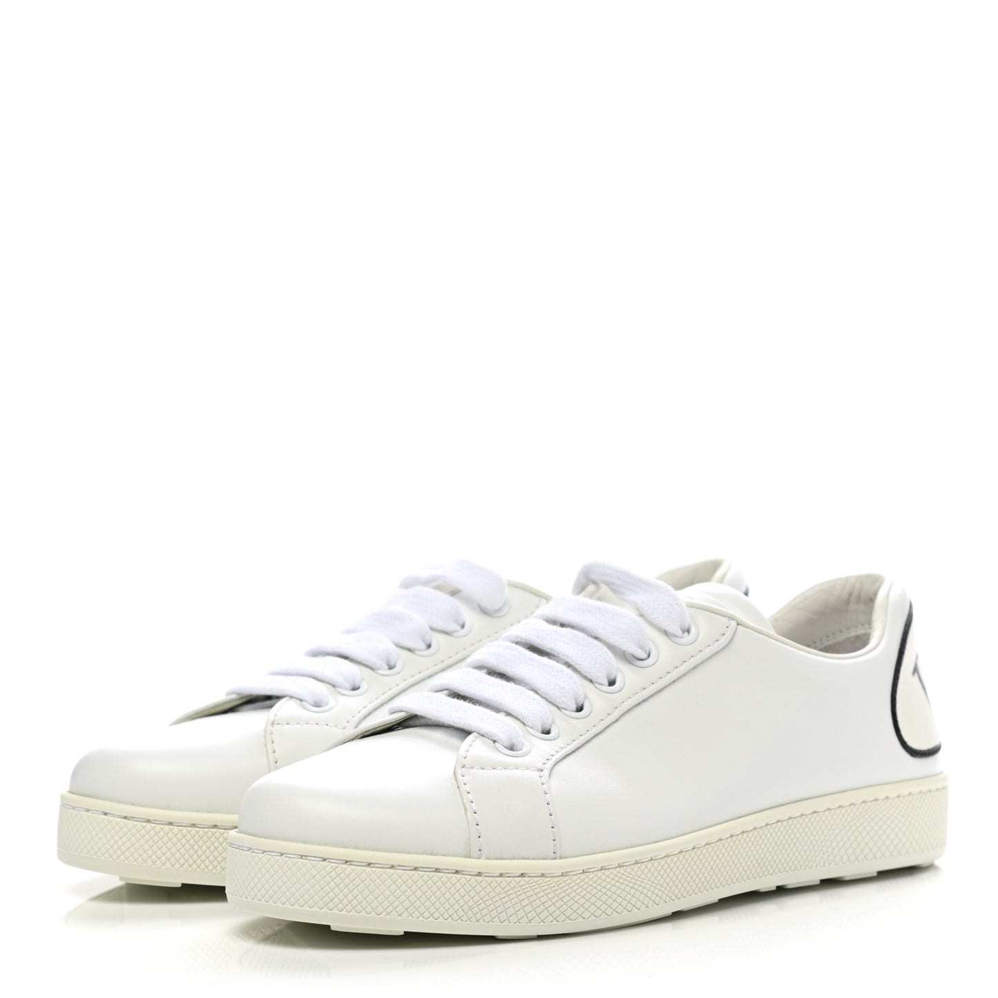 Calfskin Logo Speech-Bubble Sneakers 35 White Black