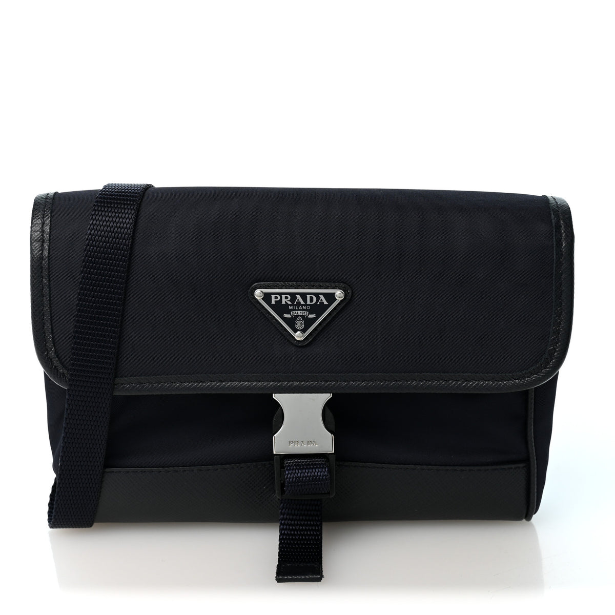 Re-Nylon Saffiano Smartphone Case Crossbody Navy