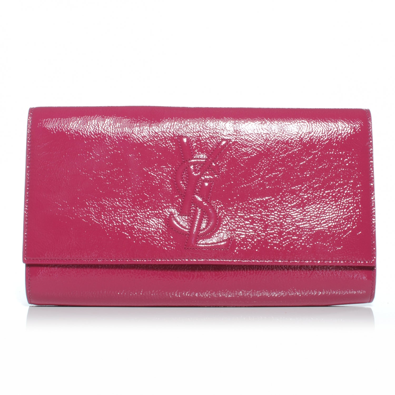 Saint Laurent Textured Patent Belle de Jour Clutch Pink 1 of 7