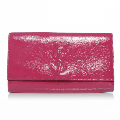 Saint Laurent Textured Patent Belle de Jour Clutch Pink 1 of 7