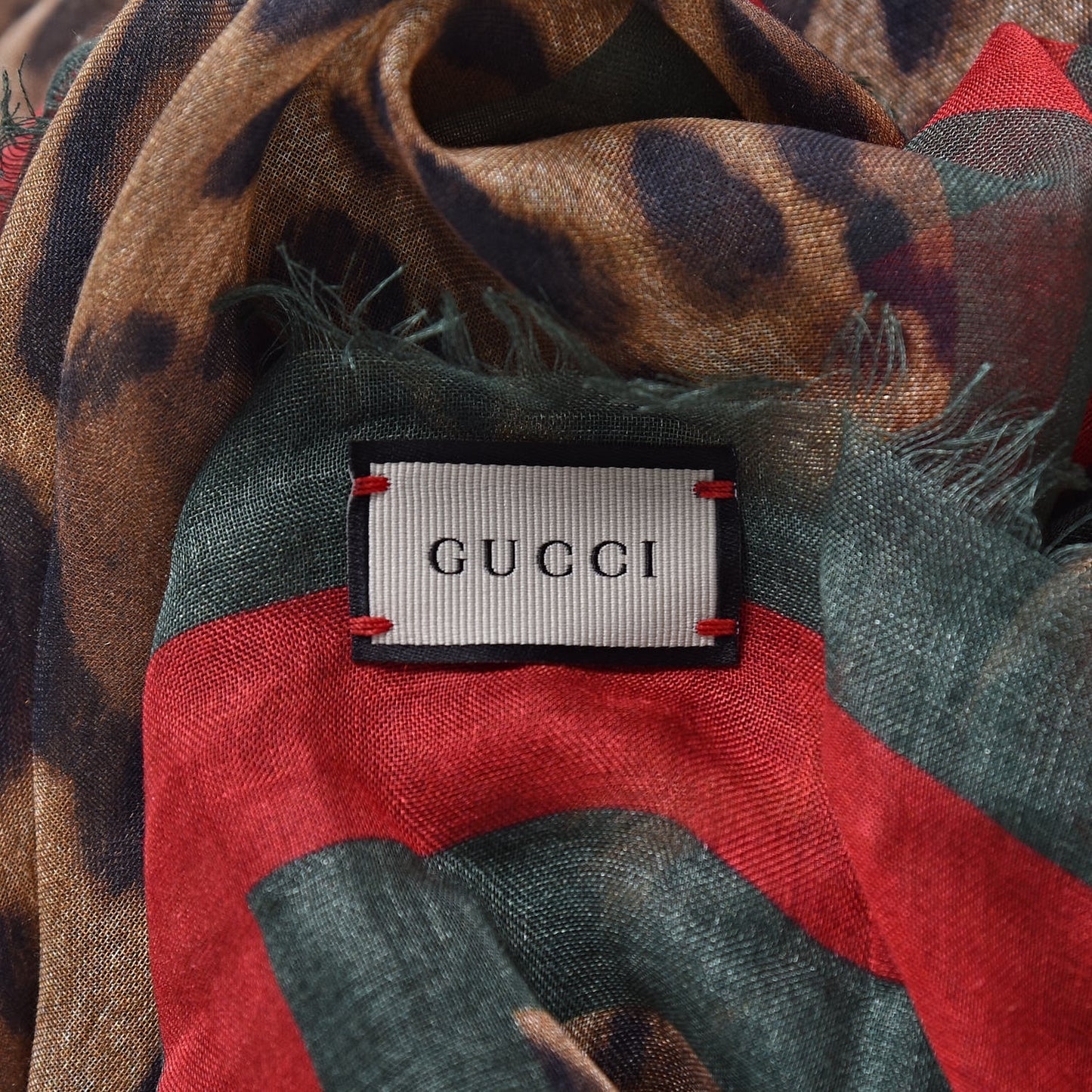 Modal Silk Leopard Print Web Square Scarf