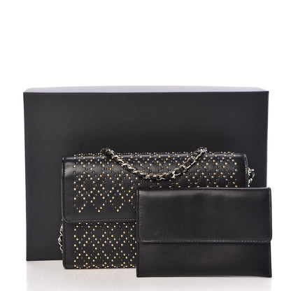 Chanel Lambskin Studded Chain Wallet Black 12 of 12