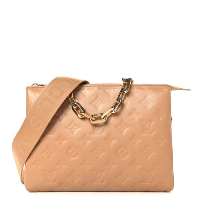 Louis Vuitton Lambskin Embossed Monogram Coussin PM Camel 1 of 11