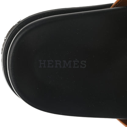 Hermes Calfskin Womens Chypre Sandals 40 Gold 7 of 9