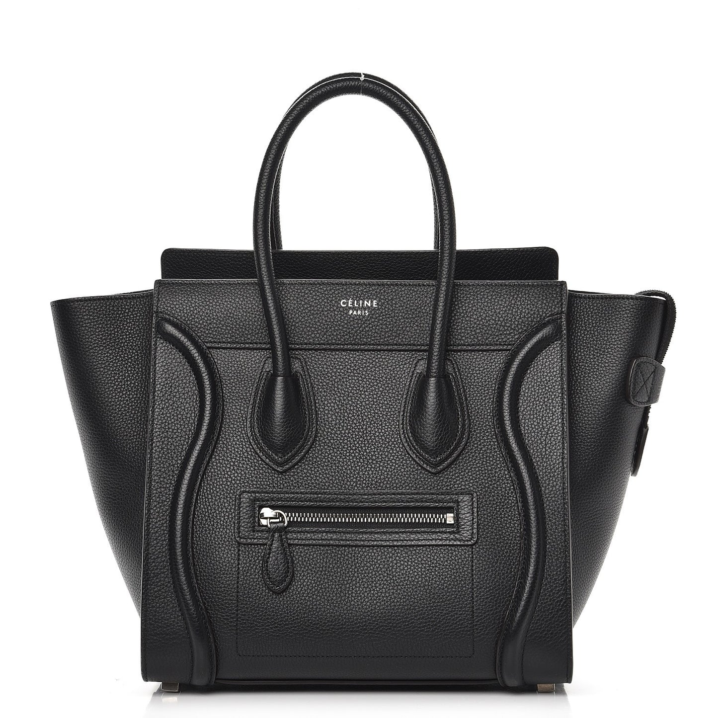 Drummed Calfskin Micro Luggage Black