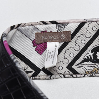 Hermes Matte Niloticus Crocodile Silk Textile Accessory Ciels Byzantins Scarf 4 of 6