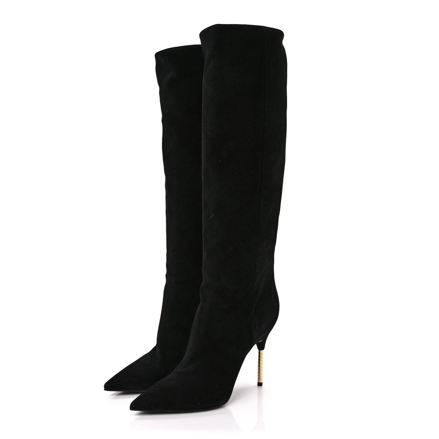 Suede High Boots 41 Black