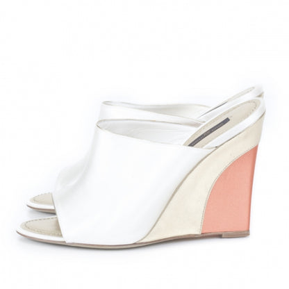 Louis Vuitton Satin Wedges 40 Ivory 2 of 9