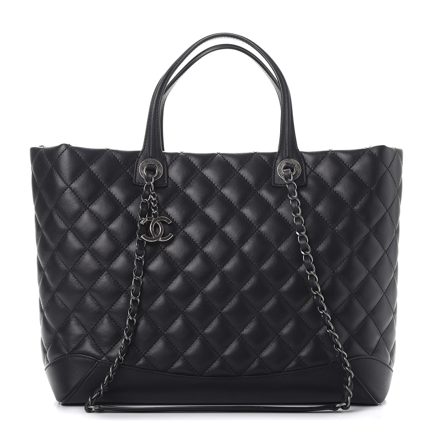 Chanel Calfskin Quilted Large Easy Shopping Tote Black 1 of 11