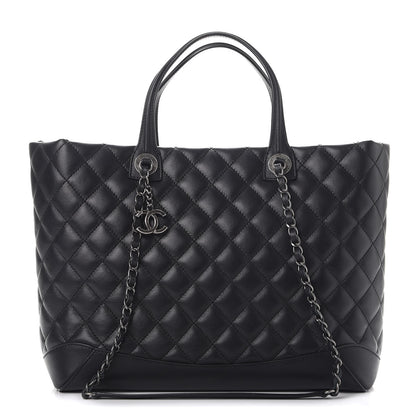 Chanel Calfskin Quilted Large Easy Shopping Tote Black 1 of 11