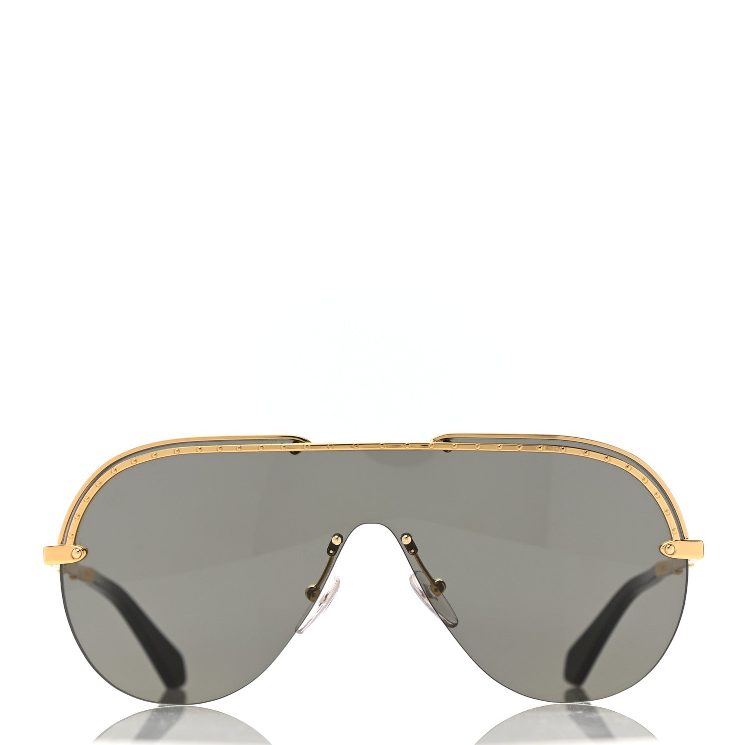 Louis Vuitton Metal Aviator Sunglasses Z1230E Black Gold 2 of 8